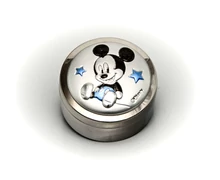Ezüst-dísztárgy - Ezüst laminált fogtartó doboz Mickey egérrel, kék
