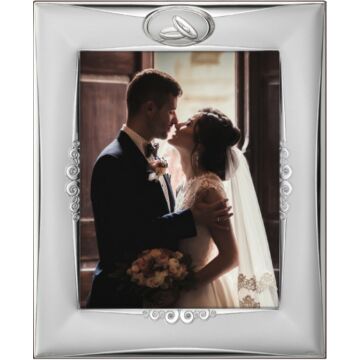 Ezüst fényképkeret - esküvőre (15x20cm)
