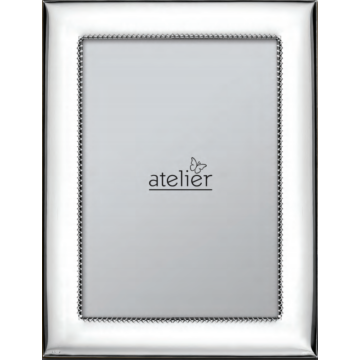 Ezüst fényképkeret - klasszikus vonalú, tükörrel (18x24 cm)